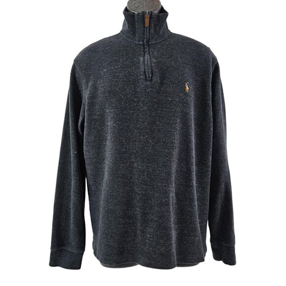 Polo Ralph Lauren Estate Rib Men's ¼ Zip 100% Cotton Pullover Sweater Size Large - Picture 11 of 16